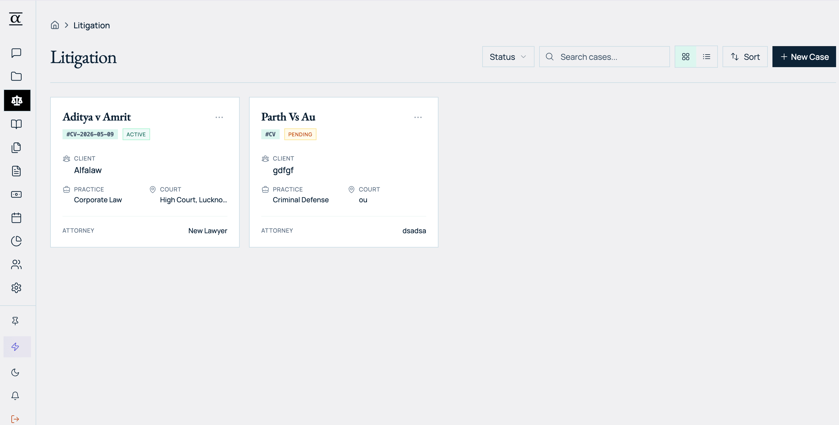 Litigation Services Interface